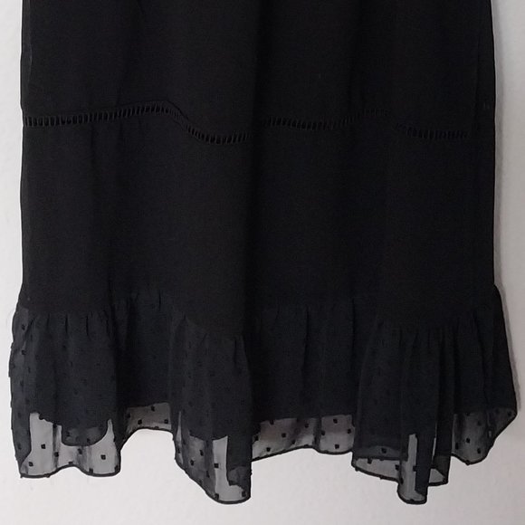 Who What Wear Black Ruffle Cap Sleeve Babydoll Dress - Picture 6 of 10